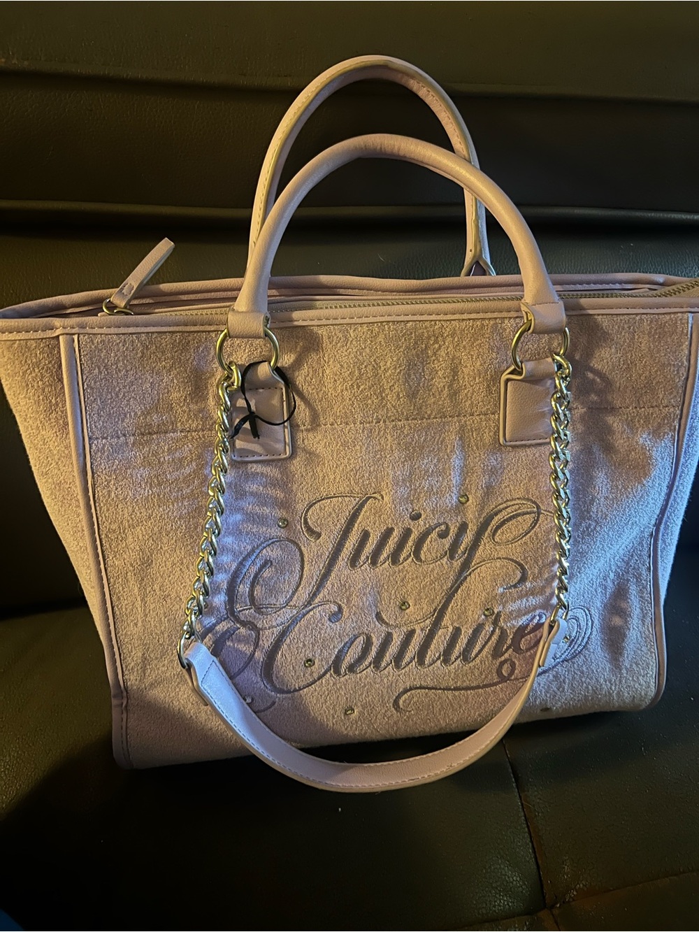 Juicy Couture Light Pink Tote with Gold Chain Handles - Picture 1 of 2